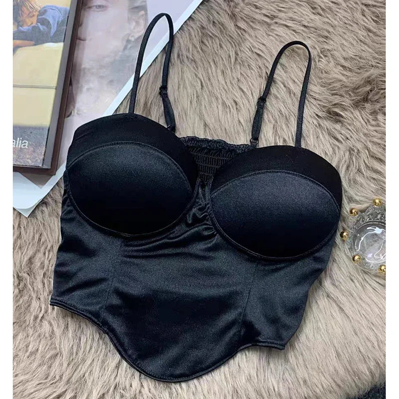 Backless Satin Crop Top