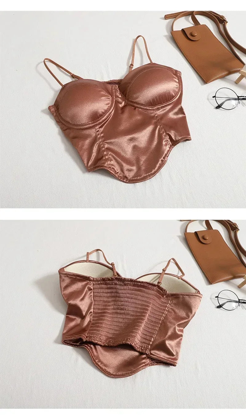 Backless Satin Crop Top