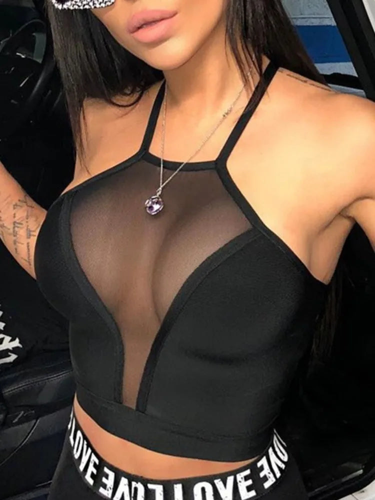 Black Mesh Top