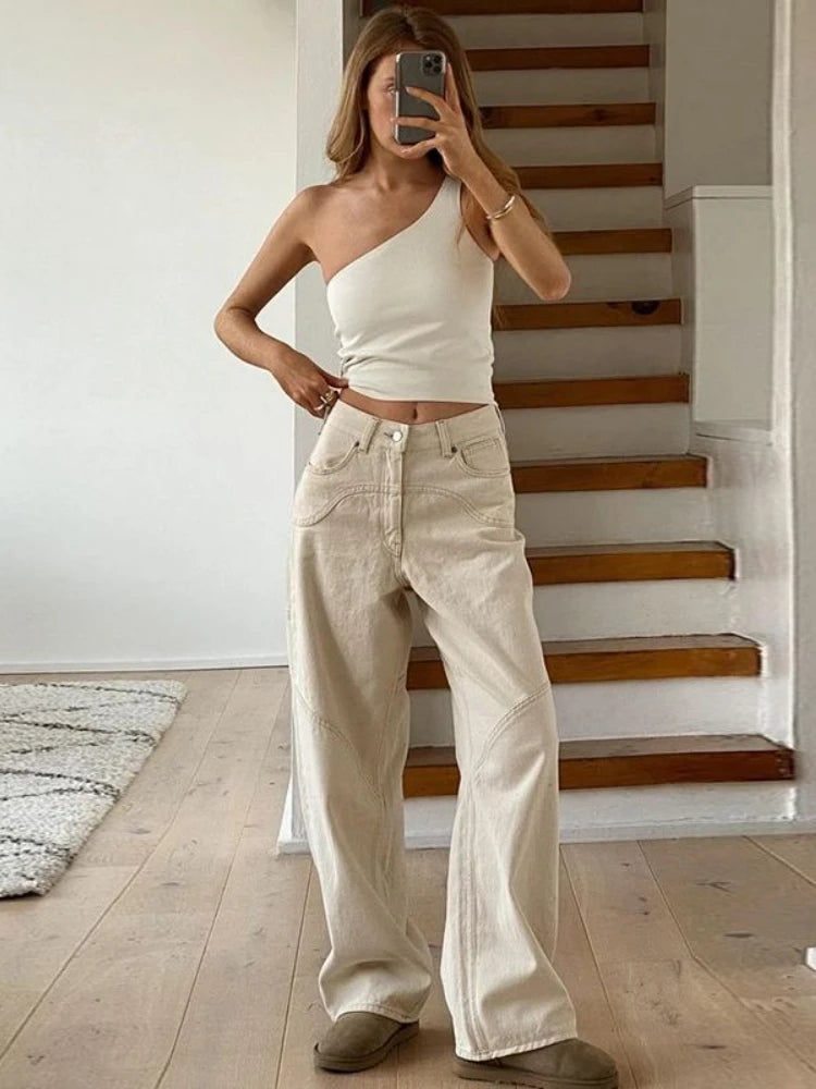 Beige Jeans