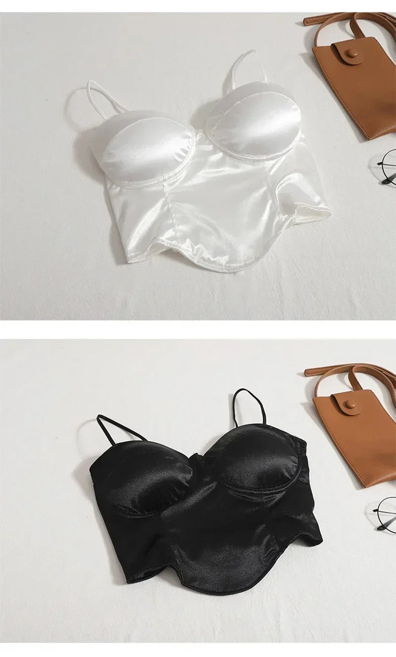 Backless Satin Crop Top