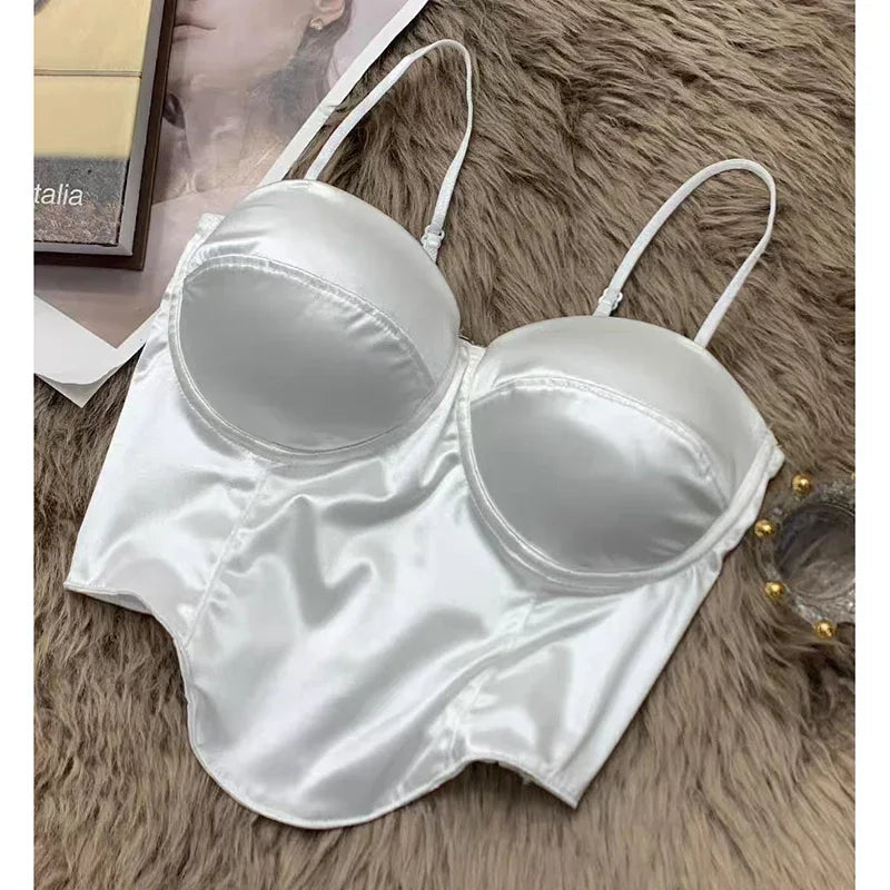Backless Satin Crop Top