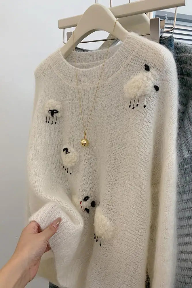 Detailed White Sweater