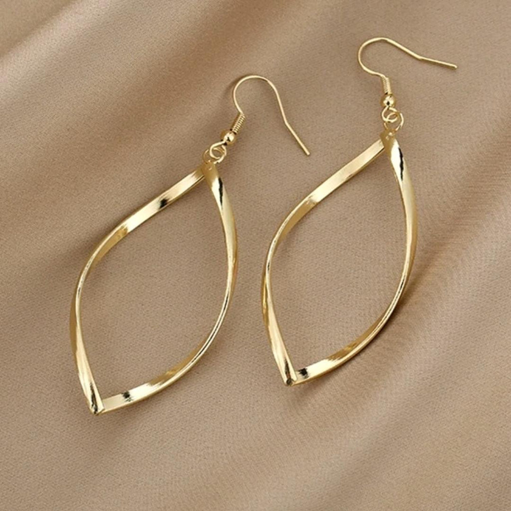 Hollow Twisted Dangle Earrings