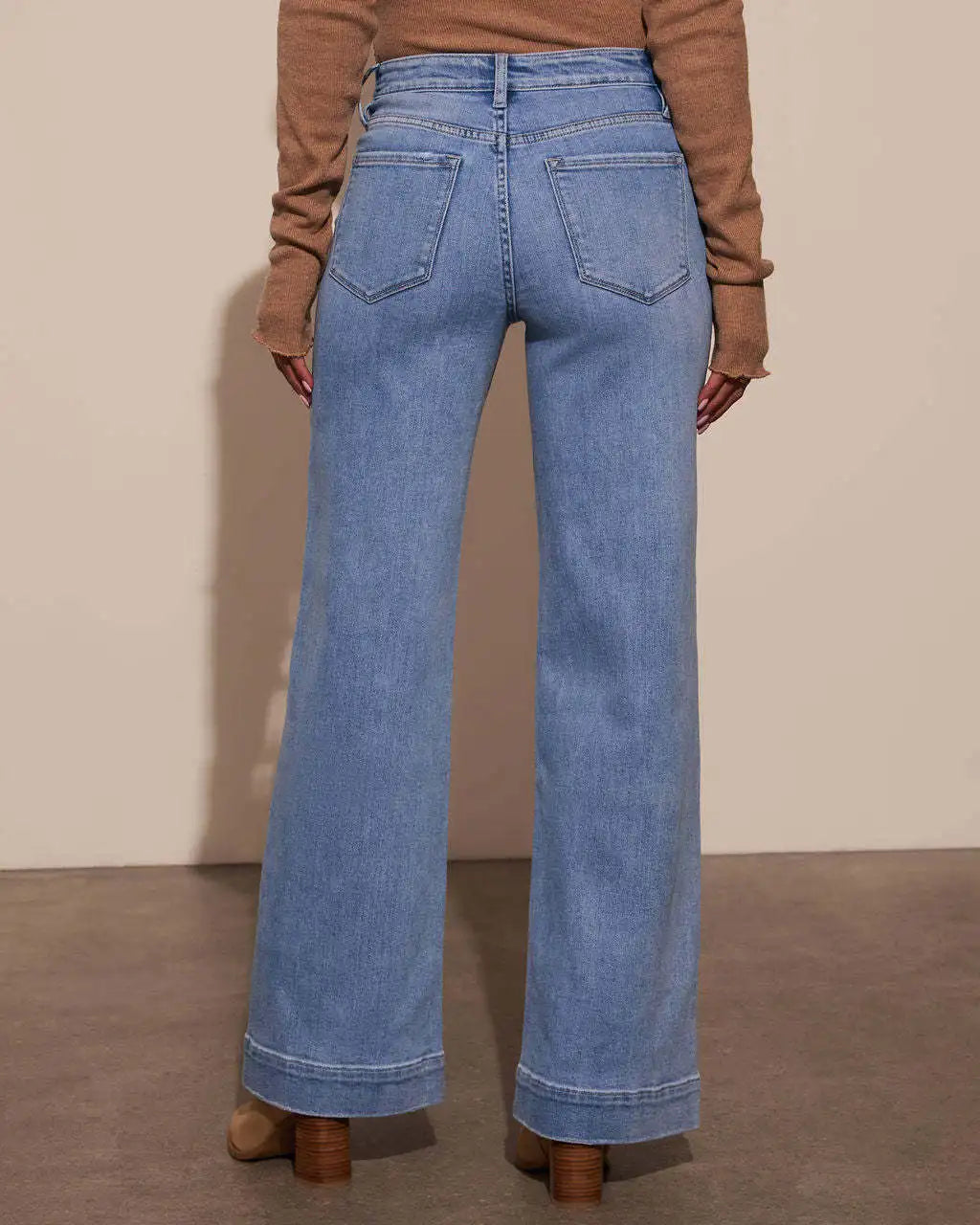 Wide Leg Retro Straight Jeans
