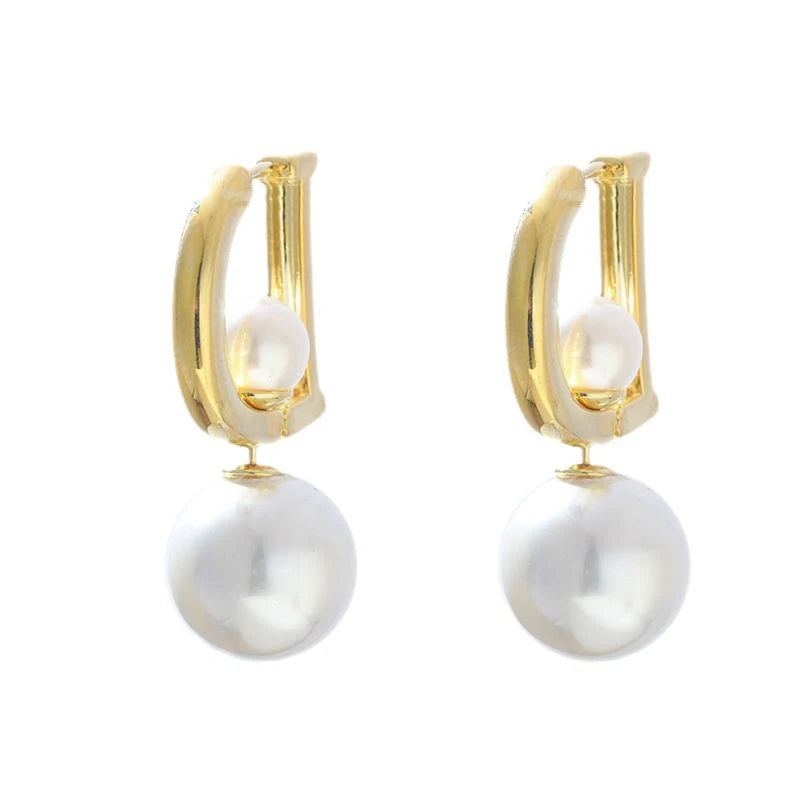 Pearl Pendant Drop Earrings