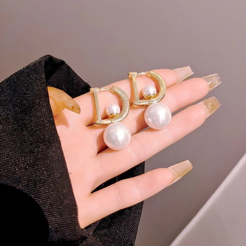 Pearl Pendant Drop Earrings