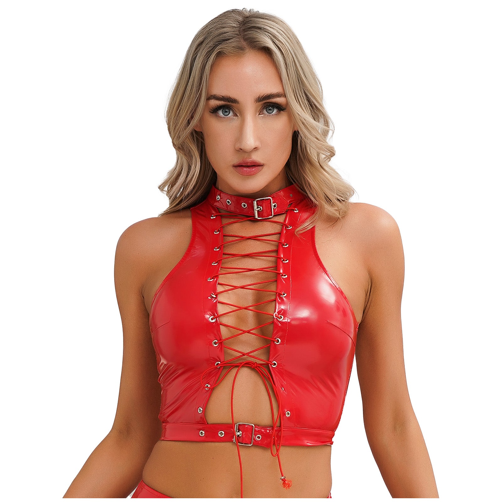 Glossy Corset Crop Top