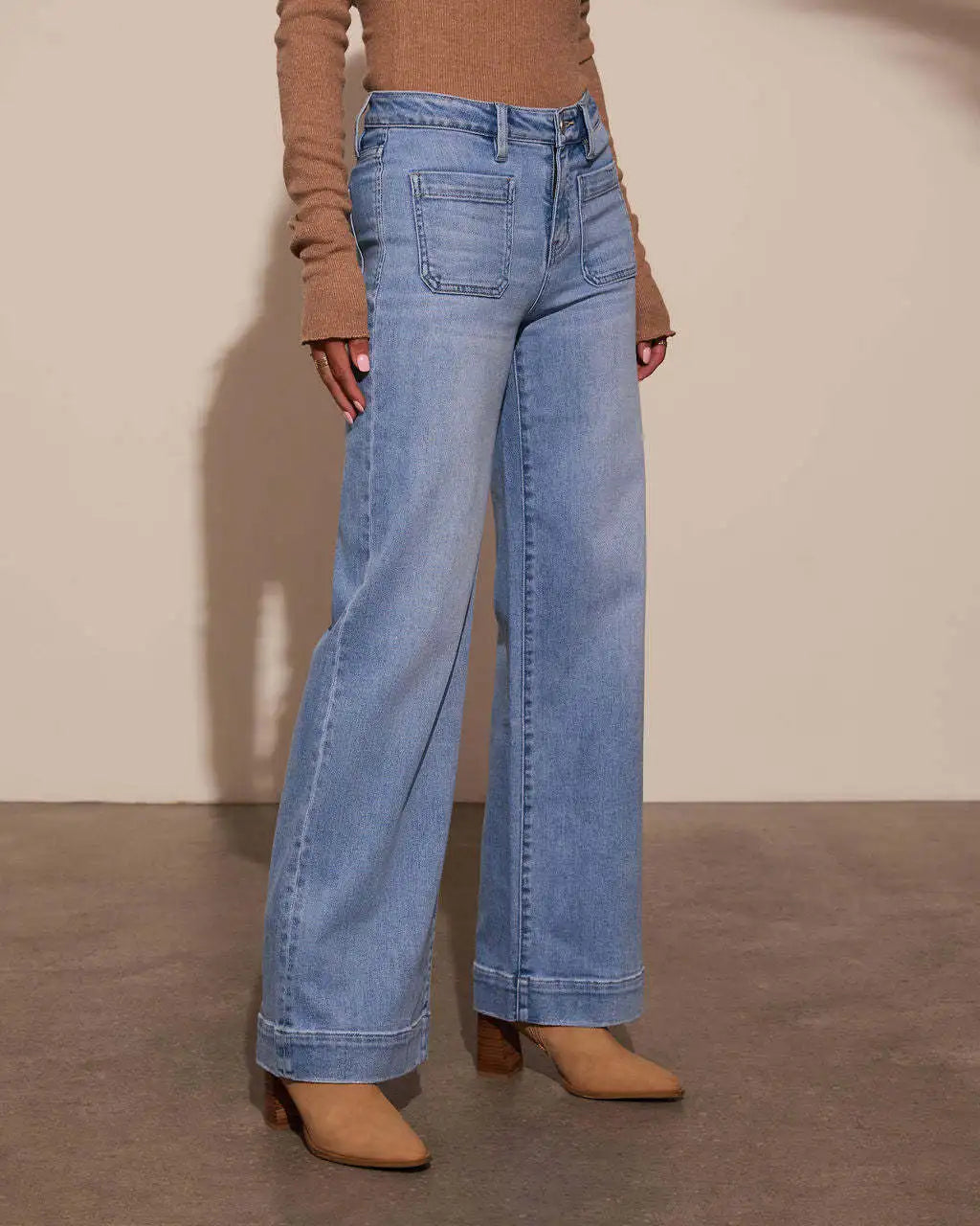 Wide Leg Retro Straight Jeans