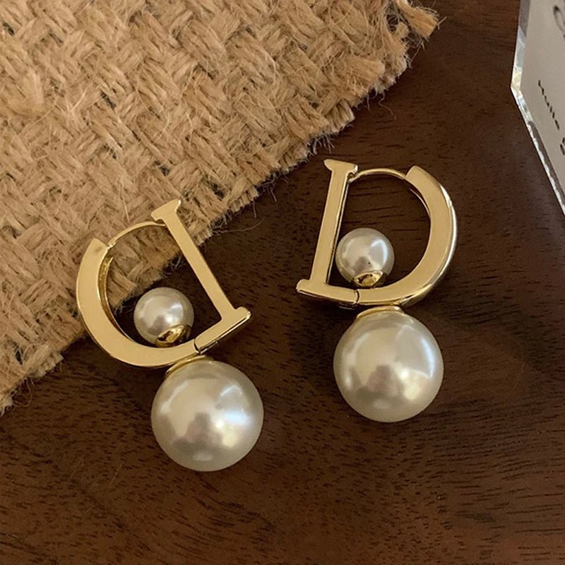 Pearl Pendant Drop Earrings